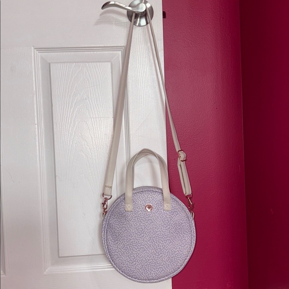 Lavender Circle Handbag / Shoulder Crossbody Purse with Removable Strap - Picture 4 of 9